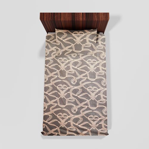 Cotton Single Flat Bed Sheet With 1 Pillow Cover (Slate Grey)