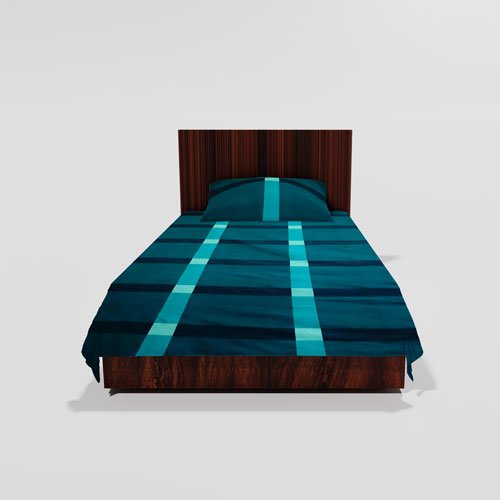 Cotton Single Flat Bed Sheet With 1 Pillow Cover (Teal)