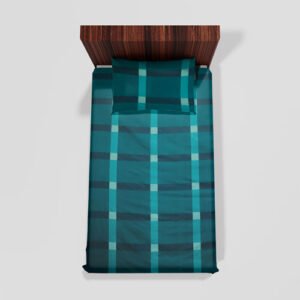 Cotton Single Flat Bed Sheet With 1 Pillow Cover (Teal)