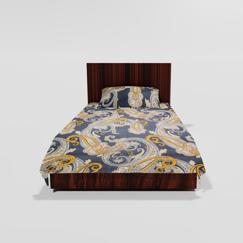 Cotton Single Flat Bed Sheet With 1 Pillow Cover (Yellow)