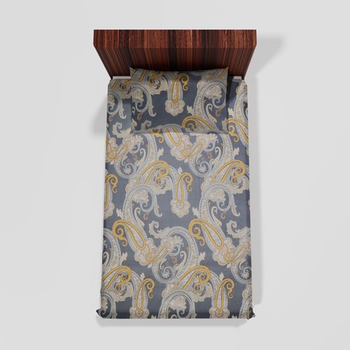 Cotton Single Flat Bed Sheet With 1 Pillow Cover (Yellow)