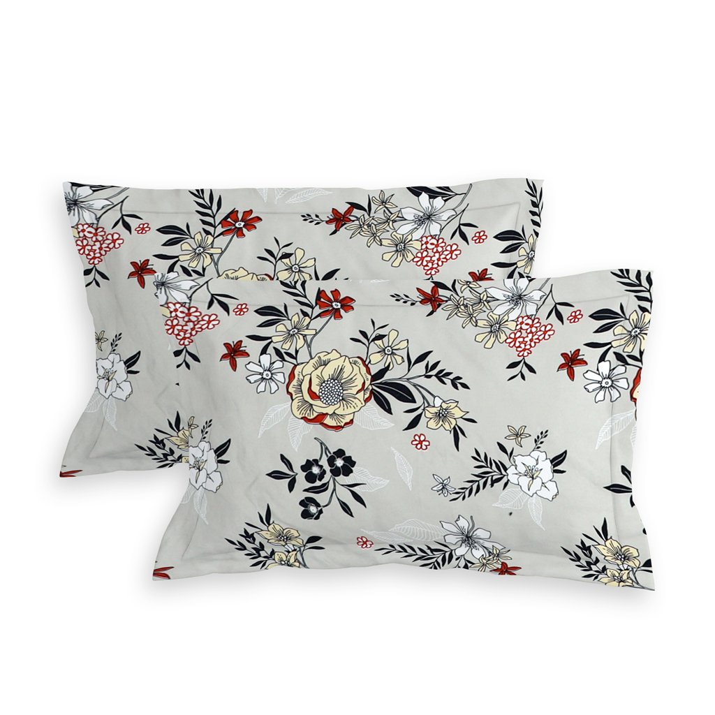 Elastic Fitted King Size Double Bed Sheet With 2 Pillow Covers (Cream)