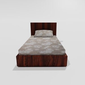 Single Glace Cotton Elastic Fitted Bed Sheet With One Pillow Cover (Brown)