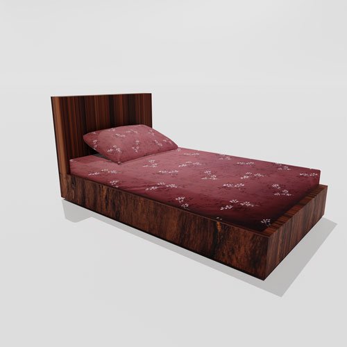 Single Glace Cotton Elastic Fitted Bed Sheet With One Pillow Cover (Coral)