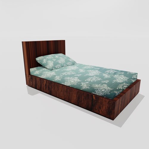 Single Glace Cotton Elastic Fitted Bed Sheet With One Pillow Cover (Cyan)