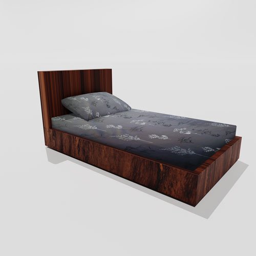 Single Glace Cotton Elastic Fitted Bed Sheet With One Pillow Cover (Grey)