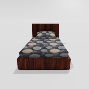 Single Glace Cotton Elastic Fitted Bed Sheet With One Pillow Cover (Grey)