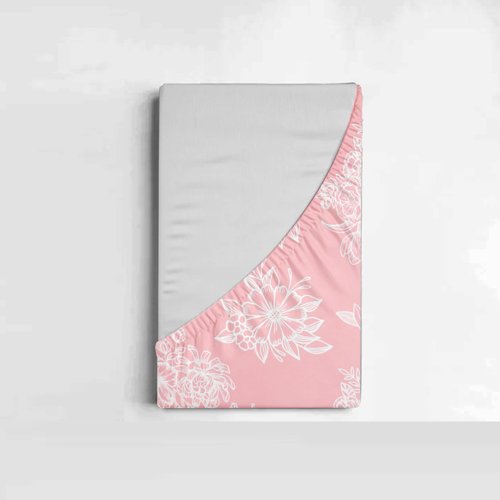 Single Glace Cotton Elastic Fitted Bed Sheet With One Pillow Cover (Salmon)