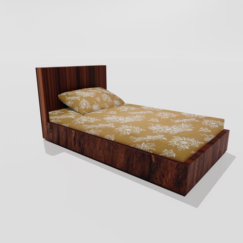 Single Glace Cotton Elastic Fitted Bed Sheet With One Pillow Cover (Yellow)