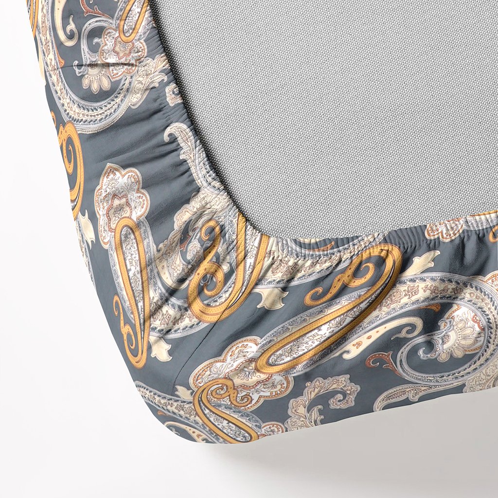 Single Glace Cotton Elastic Fitted Bed Sheet With One Pillow Cover (Yellow)