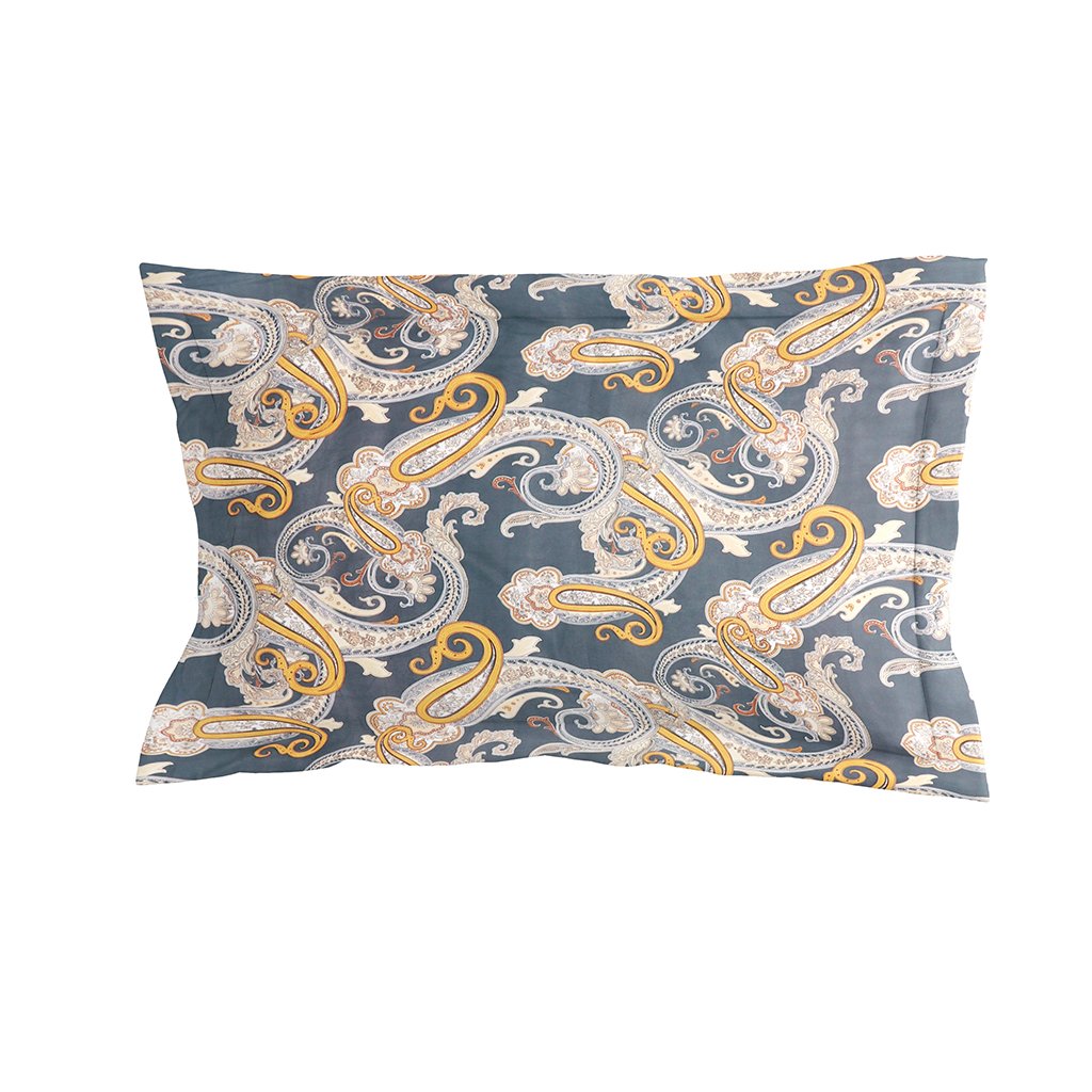 Single Glace Cotton Elastic Fitted Bed Sheet With One Pillow Cover (Yellow)