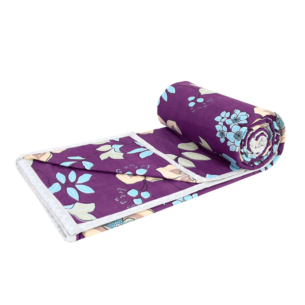 Cotton Dohar Lightweight Reversible For Double Blanket, Duvet (Grey)