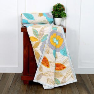 Cotton Dohar Lightweight Reversible For Double Blanket, Duvet (Peach)