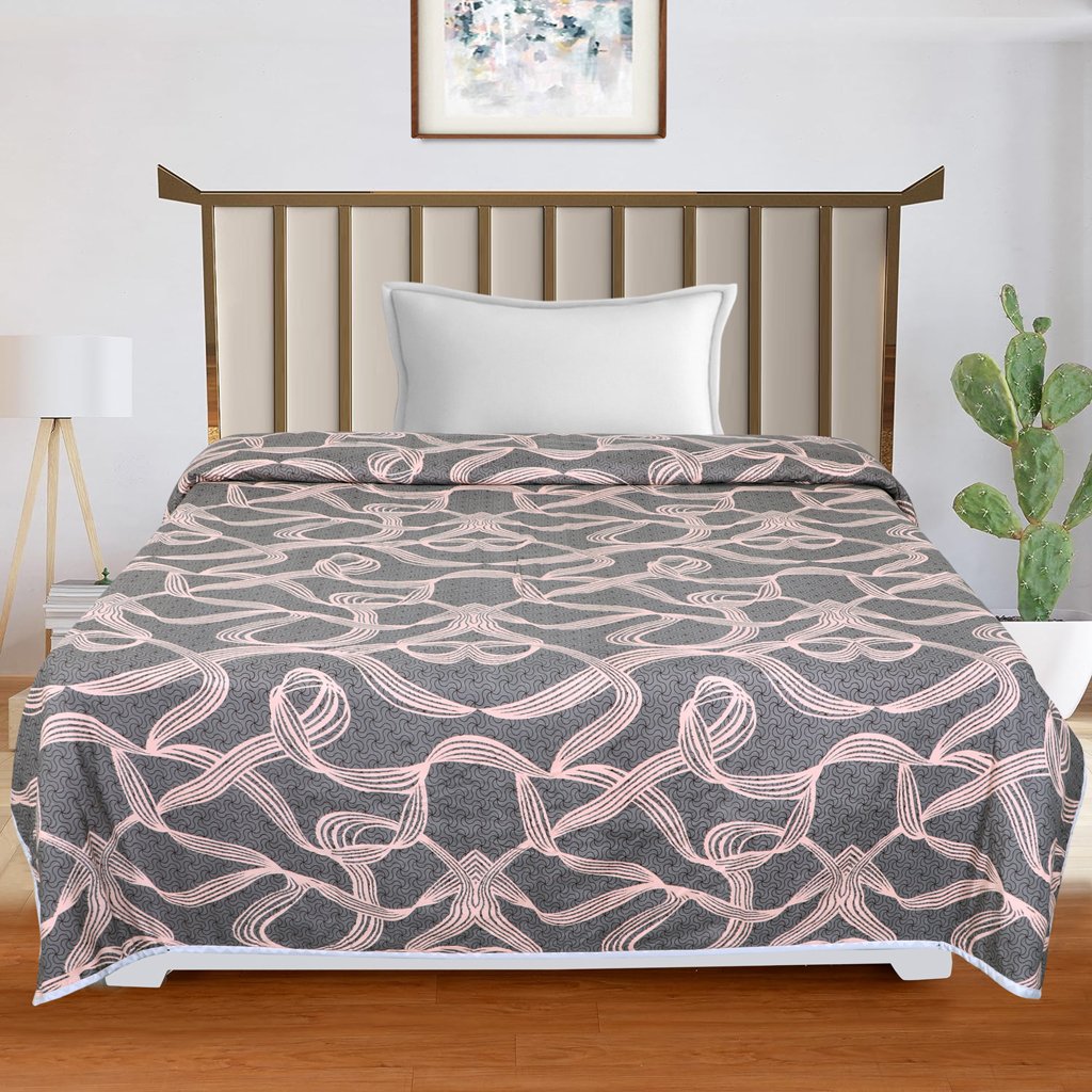 Cotton Dohar Lightweight Reversible For Single Blanket, Duvet (Brown)