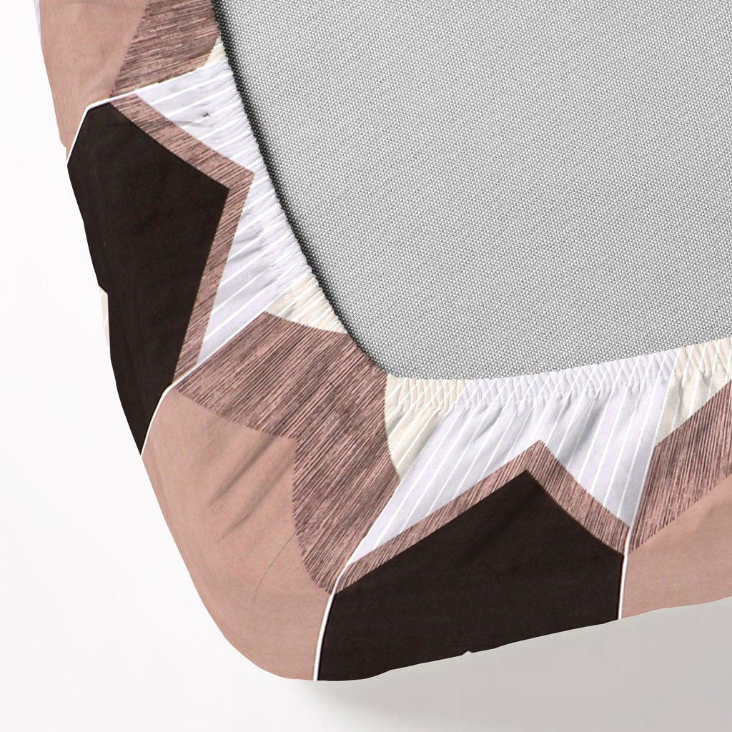 RD TREND Presents Elastic Fitted Queen Size Double Bed Sheet With 2 Pillow Covers (Coffee)