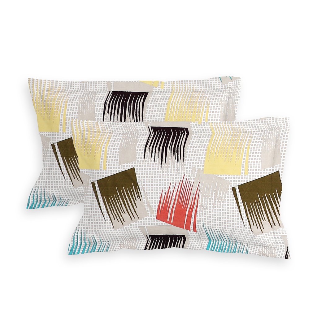 RD TREND Presents Elastic Fitted Queen Size Double Bed Sheet With 2 Pillow Covers (Multi)