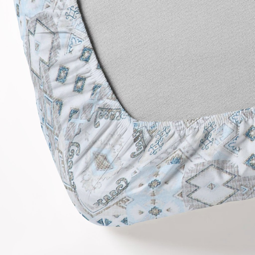 RD TREND 100% Pure Cotton Elastic Fitted Double Bedsheets With 2 Pillow Covers(Lite Aqua)