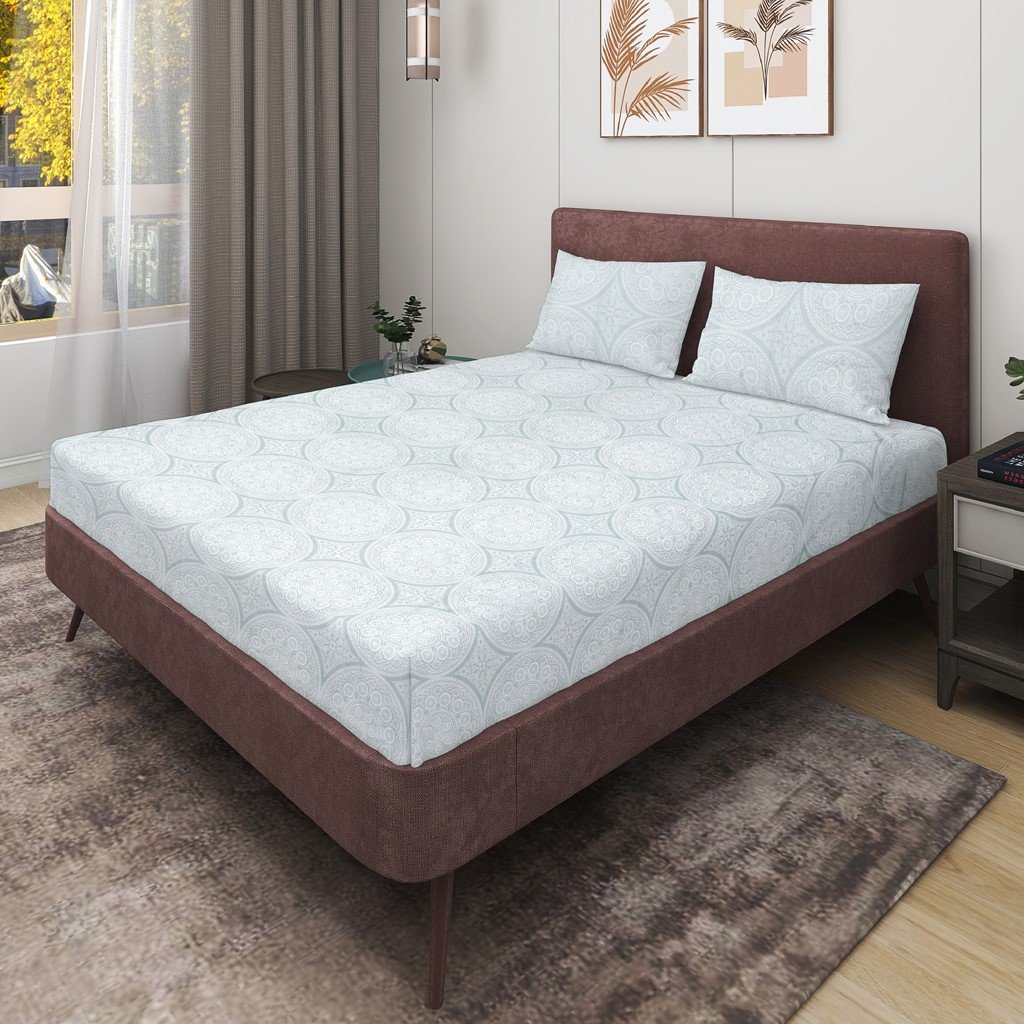 RD TREND 100% King Size Pure Cotton Double Flat Bed Sheet With 2 Pillow Covers (Steel Grey)