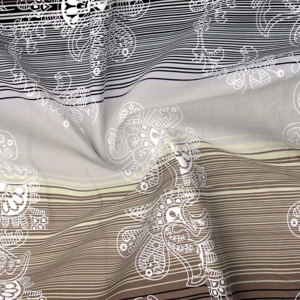 RD TREND 100% Pure Cotton Elastic Fitted Double Bedsheets With 2 Pillow Covers(Coffee)