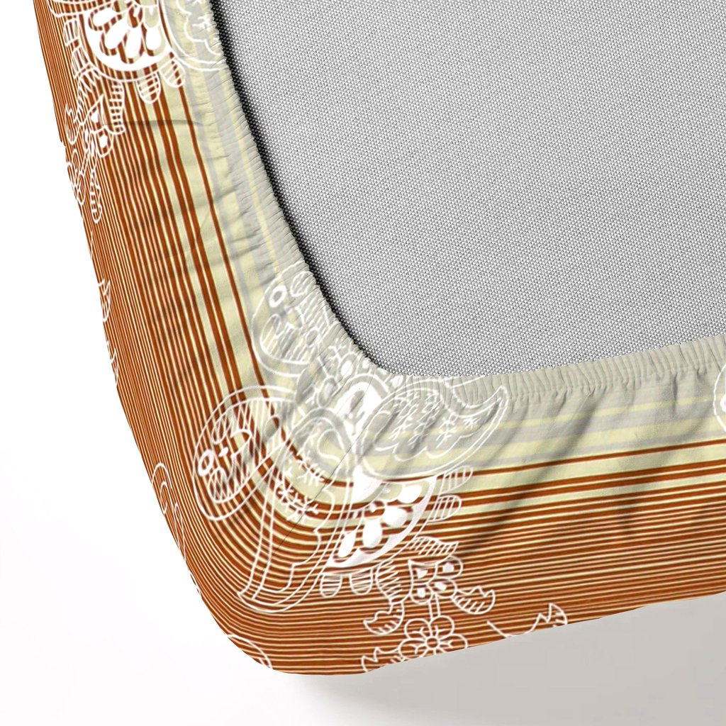 RD TREND 100% Pure Cotton Elastic Fitted Double Bedsheets With 2 Pillow Covers(Caramel)