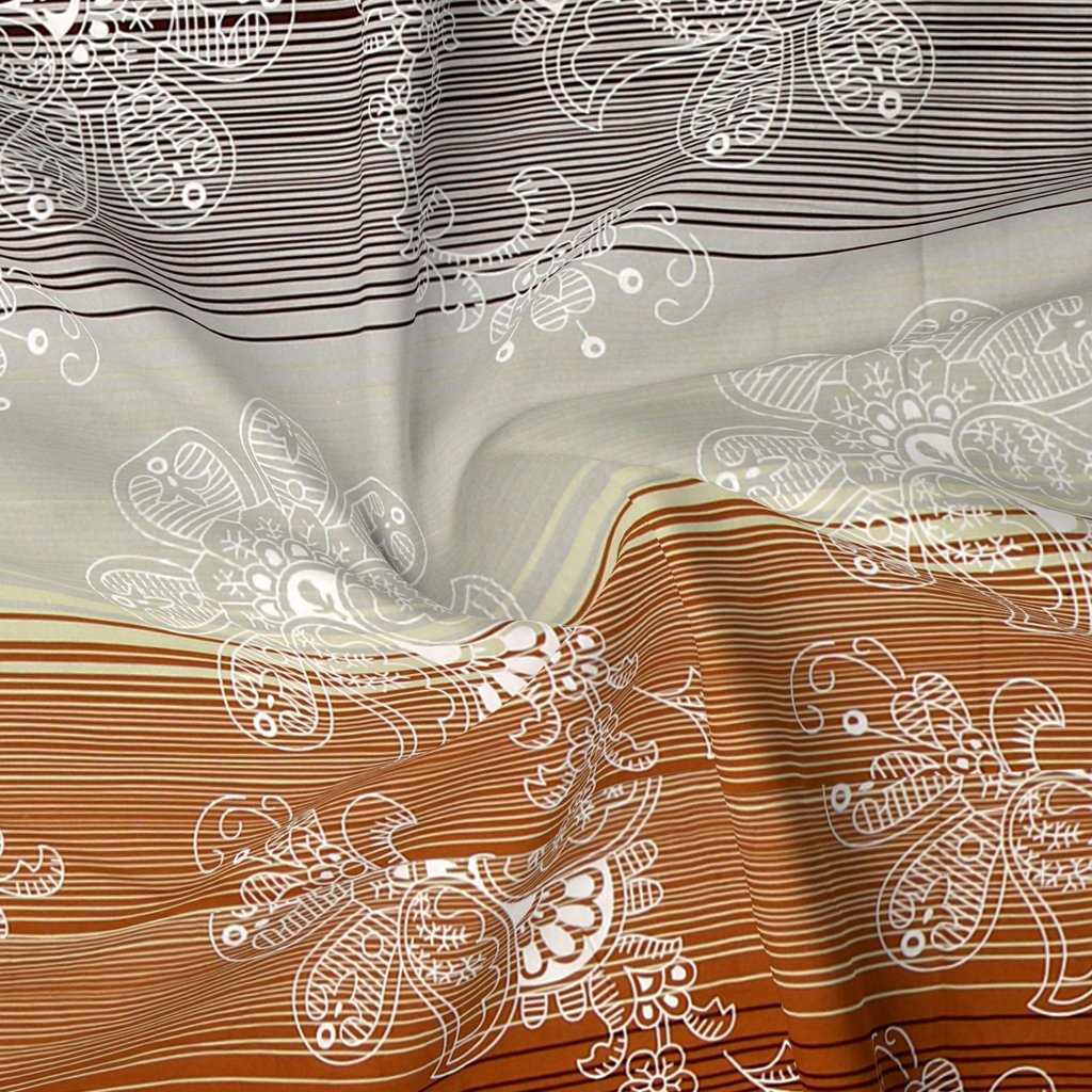 RD TREND 100% King Size Pure Cotton Double Flat Bed Sheet With 2 Pillow Covers (Caramel)