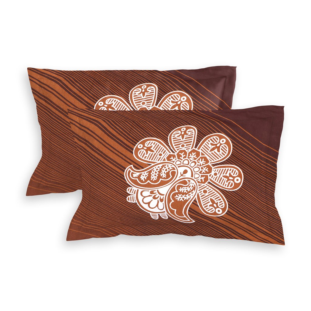 RD TREND 100% King Size Pure Cotton Double Flat Bed Sheet With 2 Pillow Covers (Caramel)