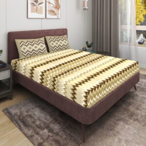 RD TREND 100% King Size Pure Cotton Double Flat Bed Sheet With 2 Pillow Covers (Heena)