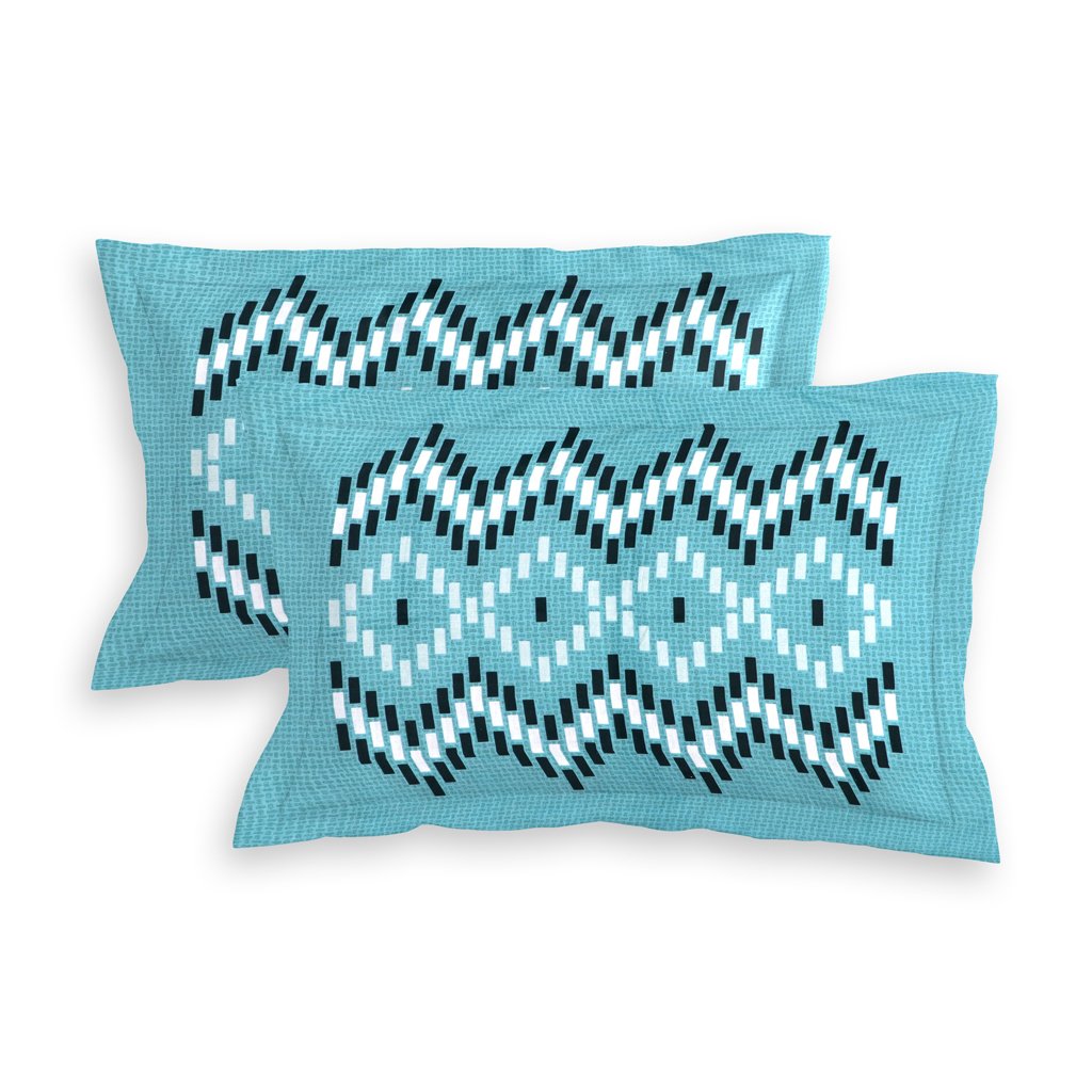 RD TREND 100% King Size Pure Cotton Double Flat Bed Sheet With 2 Pillow Covers (Crash Blue)