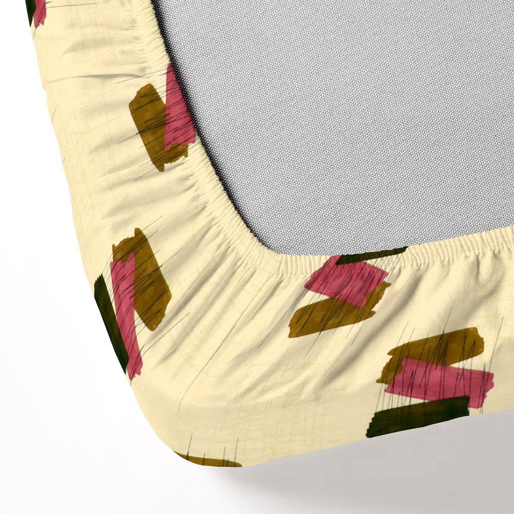 RD TREND 100% Pure Cotton Elastic Fitted Double Bedsheets With 2 Pillow Covers(Lemon)