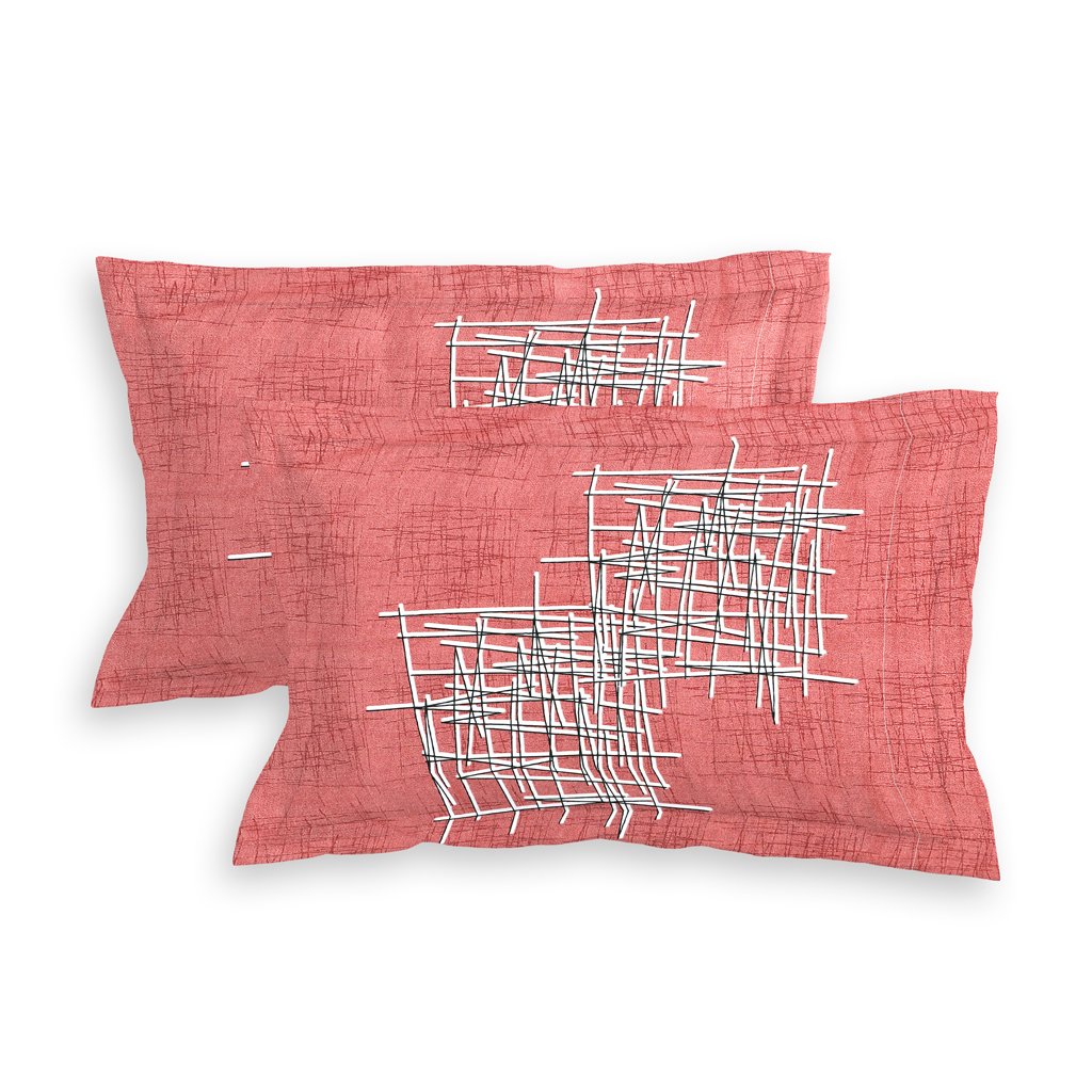 RD TREND 100% King Size Pure Cotton Double Flat Bed Sheet With 2 Pillow Covers (Peach)