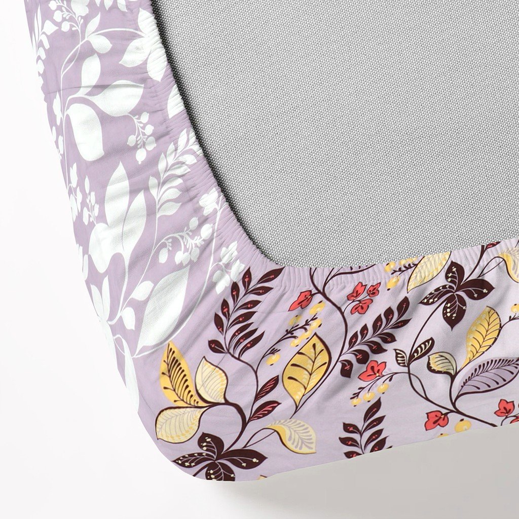 RD TREND 100% Pure Cotton Elastic Fitted Double Bedsheets With 2 Pillow Covers(Wine)