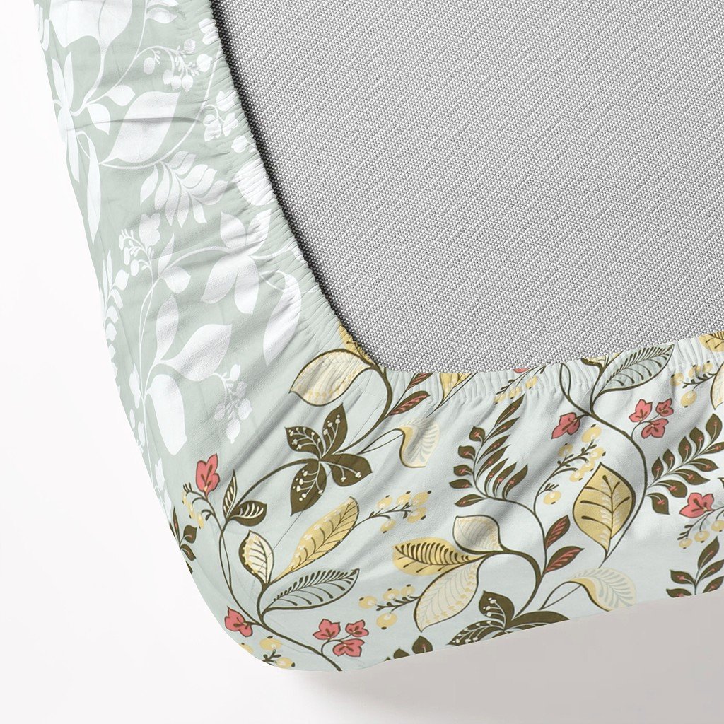 RD TREND 100% Pure Cotton Elastic Fitted Double Bedsheets With 2 Pillow Covers(Heena)