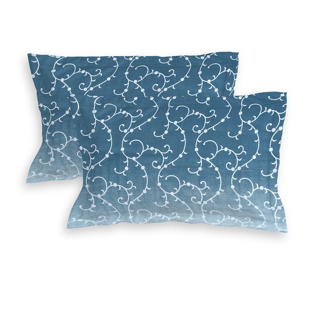 RD TREND 100% Pure Cotton Elastic Fitted Double Bedsheets With 2 Pillow Covers(Turkish Blue)