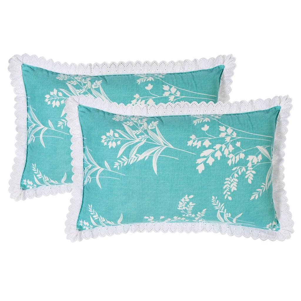 RD TREND Elastic Fitted King Size Double Bed Sheet Aesthetic Lace With 2 Pillow Covers (Firoji)