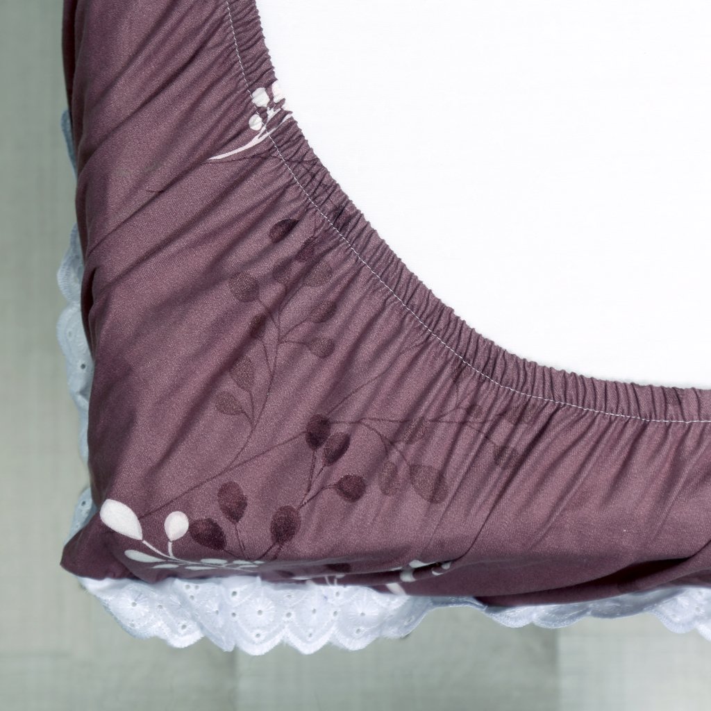 RD TREND Elastic Fitted King Size Double Bed Sheet Aesthetic Lace With 2 Pillow Covers (Pink)