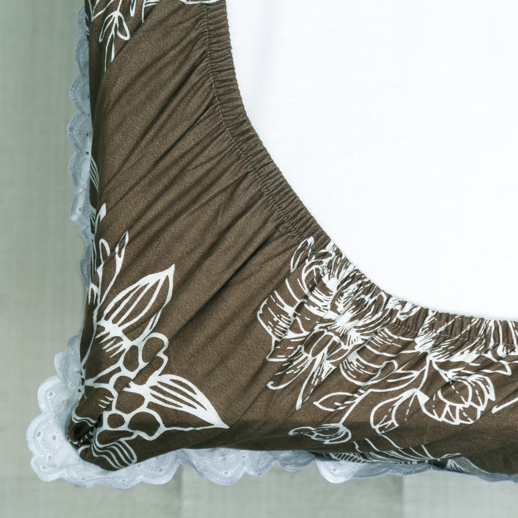 RD TREND Elastic Fitted King Size Double Bed Sheet Aesthetic Lace With 2 Pillow Covers (Mouse)