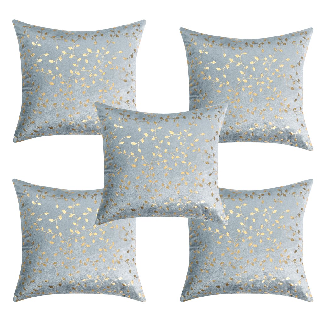 RD TREND Velvet Cushion Covers 16 x 16 inches,Set of 5(Grey)