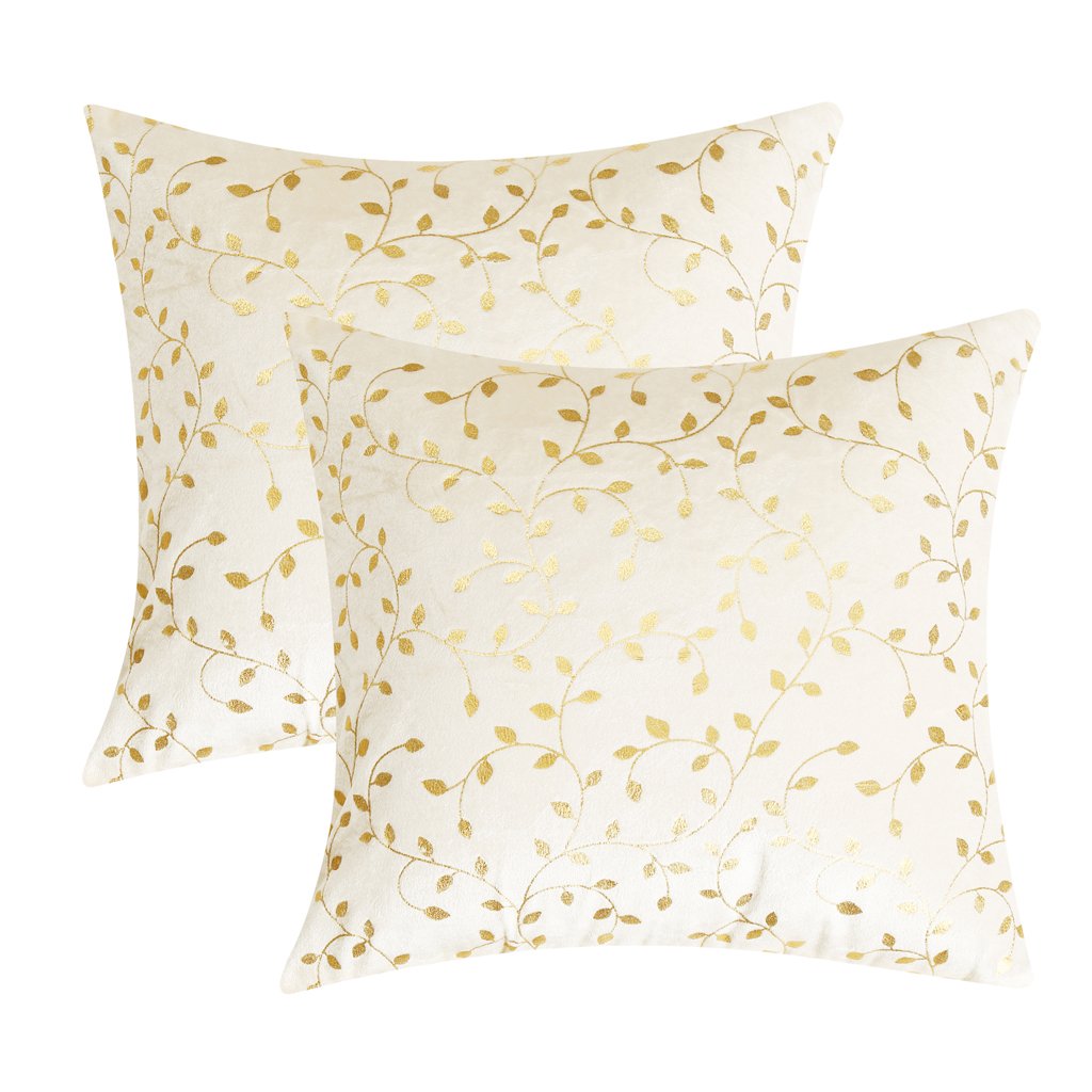 RD TREND Velvet Cushion Covers 16 x 16 inches,Set of 5(Cream)
