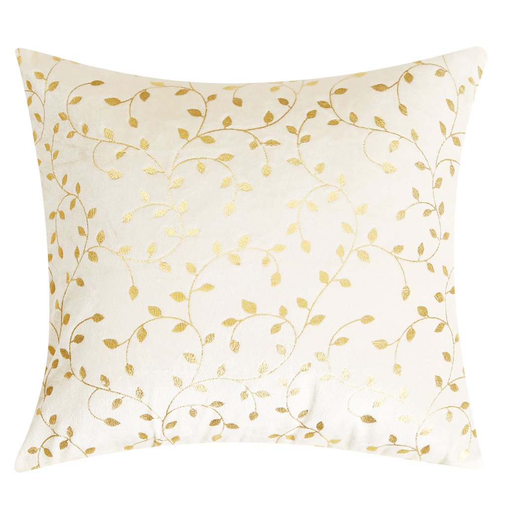 RD TREND Velvet Cushion Covers 16 x 16 inches,Set of 2 (Cream)