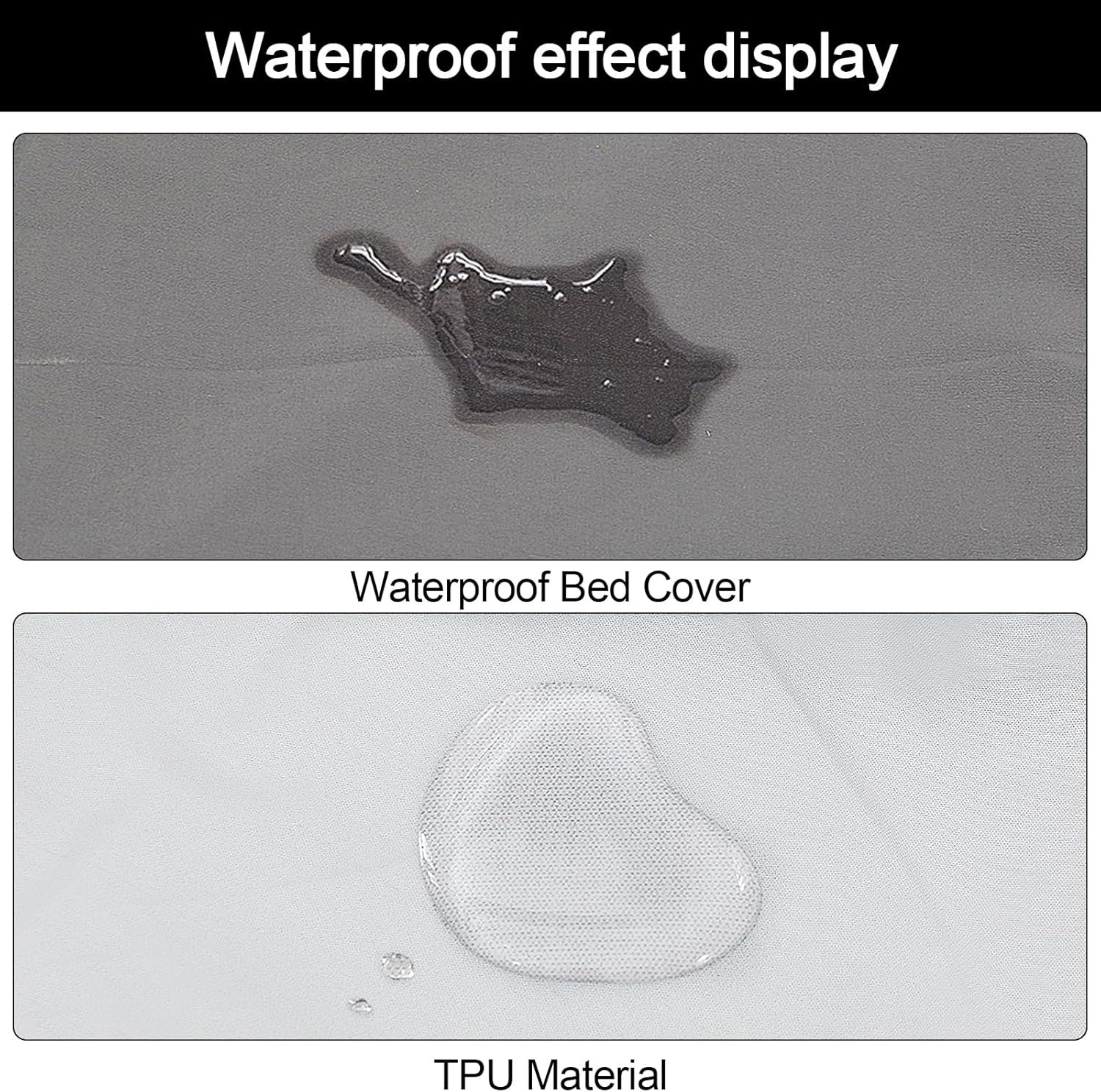 RD TREND Waterproof Elastic Fitted Bedsheet, King Size 72x78x8 Inch, with 2 Waterproof Pillow Covers 18x28 Inch, Washable, Wrinkle Resistant Pink Flower