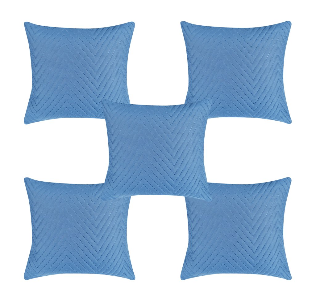 RD TREND UltraSonic Microfiber Cushion Covers, 16 x 16 inches, Set of 5, 250 TC, Back Zipper (Navy Blue)