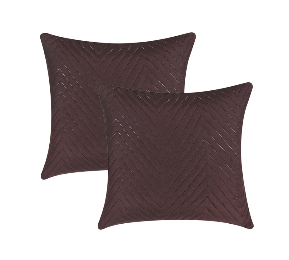RD TREND UltraSonic Microfiber Cushion Covers,16 x 16 inches, Set of 5, 250 TC, Back Zipper (Coffee)