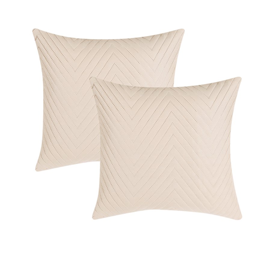 RD TREND UltraSonic Microfiber Cushion Covers,16 x 16 inches, Set of 5, 250 TC, Back Zipper (Beige)