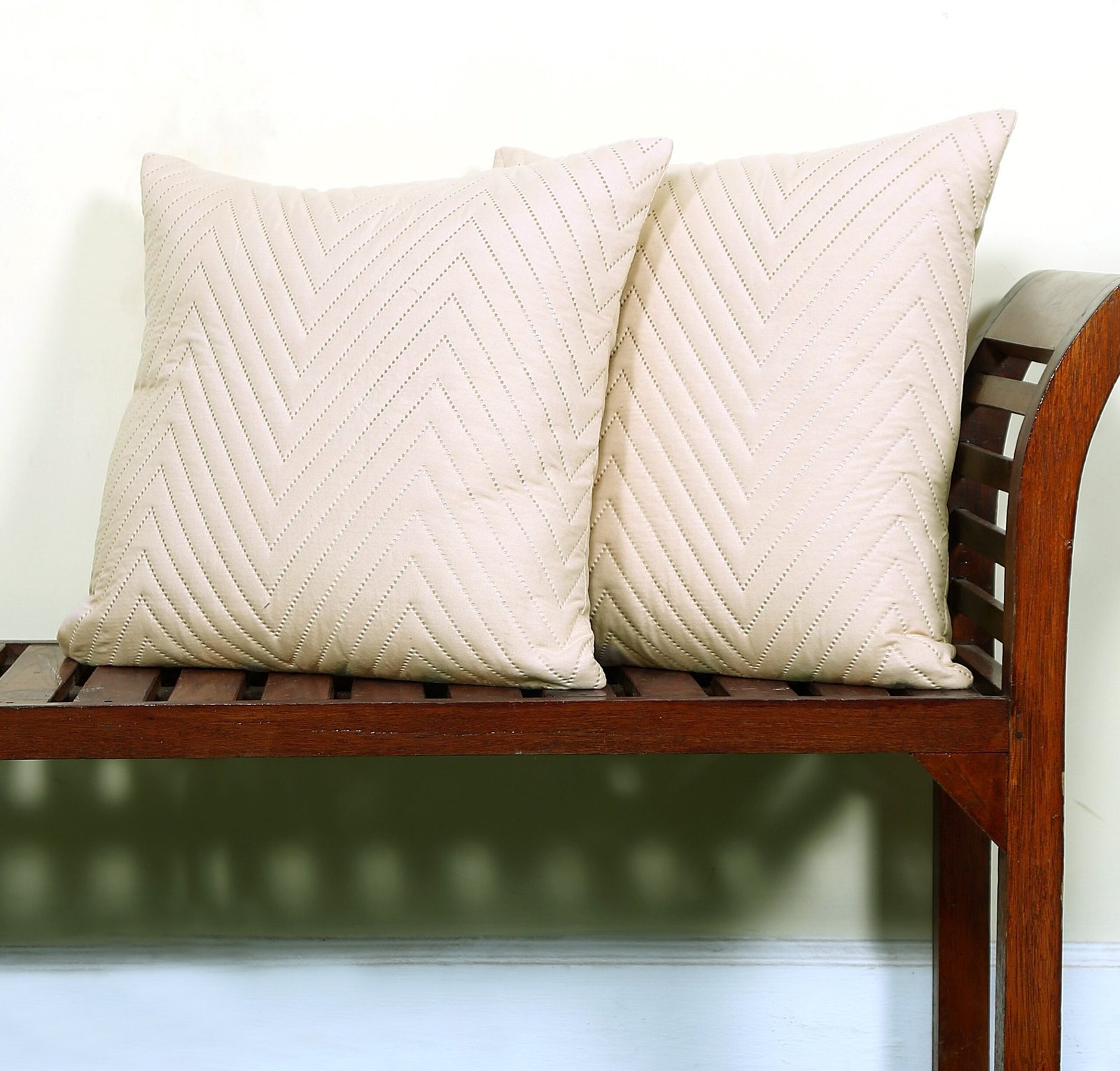 RD TREND UltraSonic Microfiber Cushion Covers, 40 x 40 cm/16 x 16 inches, Set of 2, 250 TC,Back Zipper (Beige)