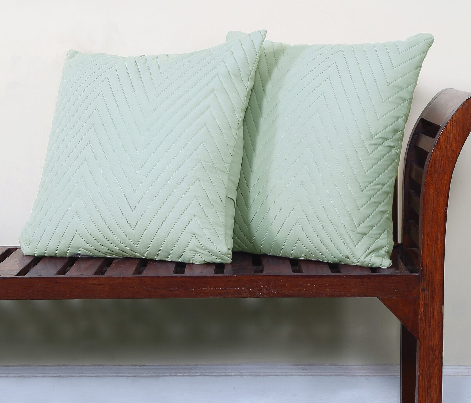 RD TREND UltraSonic Microfiber Cushion Covers, 40 x 40 cm/16 x 16 inches, Set of 2, 250 TC,Back Zipper (Peista Green)