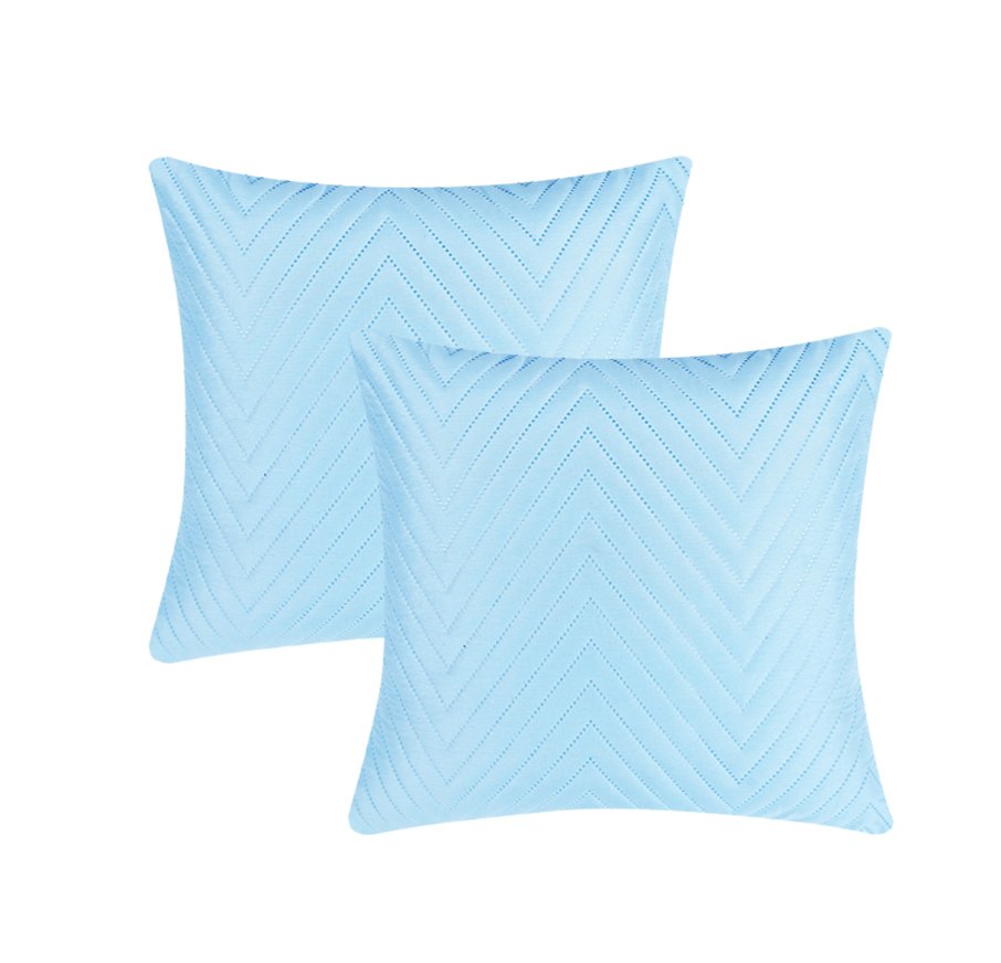 RD TREND UltraSonic Microfiber Cushion Covers,16 x 16 inches, Set of 5, 250 TC, Back Zipper (Sky Blue)