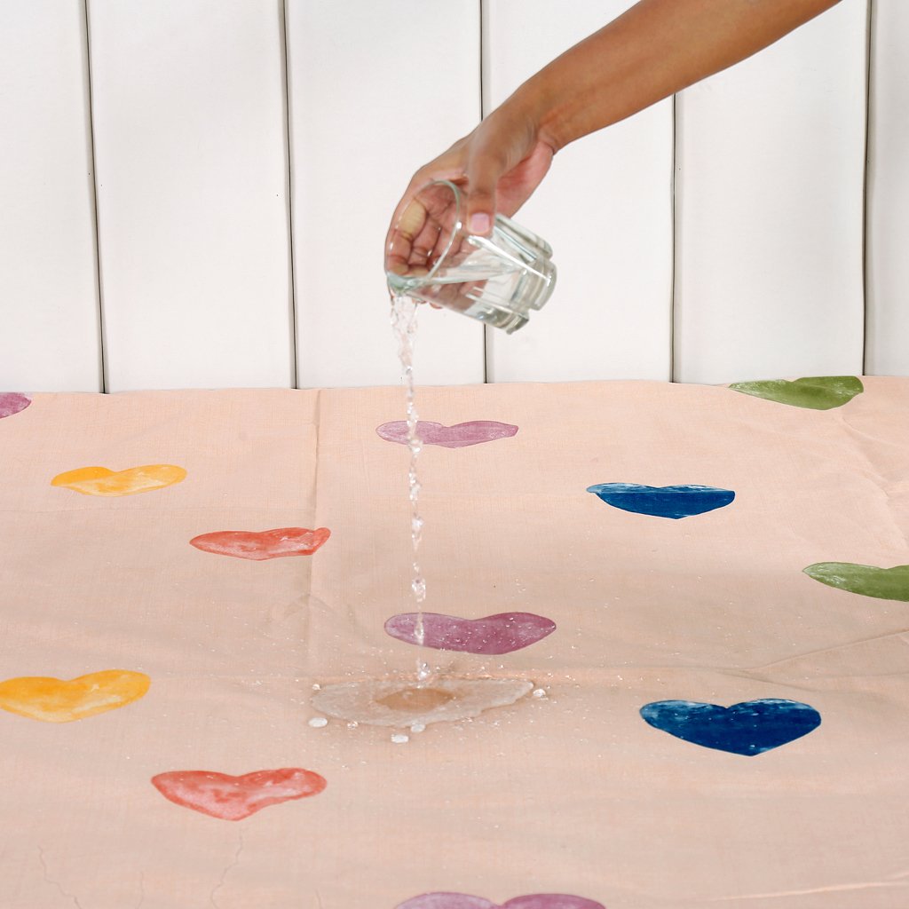 RD TREND Waterproof Elastic Fitted Bedsheet, King Size 72x78x8 Inch, with 2 Waterproof Pillow Covers 18x28 Inch, Washable, Wrinkle Resistant Pink Multi Heart