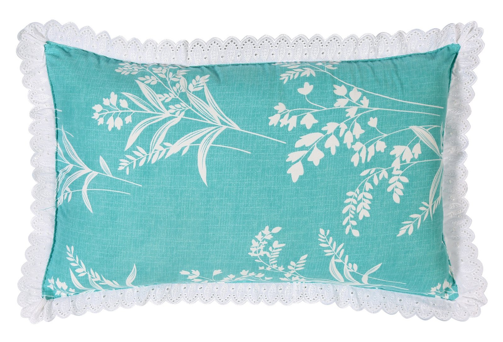 RD TREND Pillow Cover Glace Cotton 210 TC With Aesthetic Lace Pillow Cover Set of 2 Size-18/28 Inchs(45/70 CM),,Color- Aqua,Purple