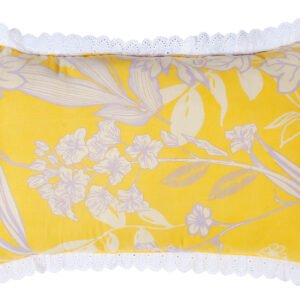 RD TREND Pillow Cover Glace Cotton 210 TC With Aesthetic Lace Pillow Cover Set of 2 Size-18/28 Inchs(45/70 CM),,Color- Peach,Yellow