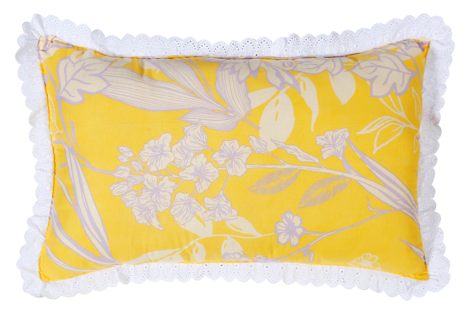 RD TREND Pillow Cover Glace Cotton 210 TC With Aesthetic Lace Pillow Cover Set of 2 Size-18/28 Inchs(45/70 CM),,Color- Peach,Yellow